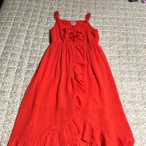 Disney Red Ruffle Maxi Dress for Girls